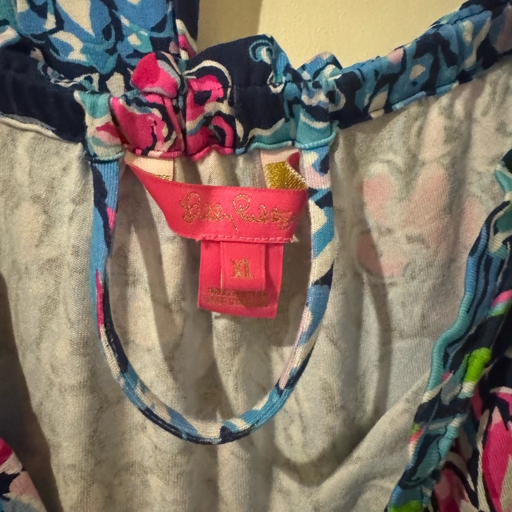 Lilly Pulitzer Navy Floral Off-Shoulder Jumpsuit - Picture 7 of 7